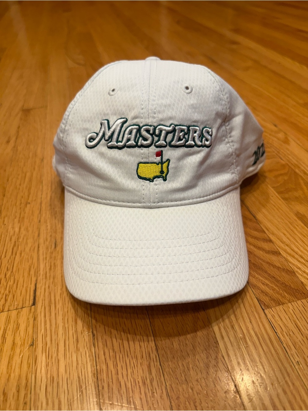 Masters White Golf Hat with Yellow Logo